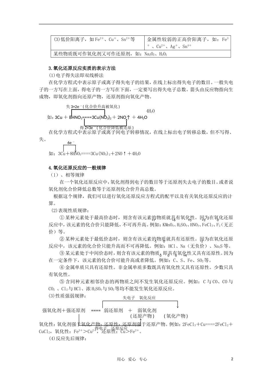 高中化学 1.4《氧化还原反应方程式的配平》教案 旧人教版必修2_第2页