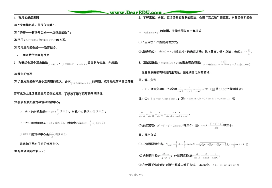 高三数学三角函数基础知识整理_第2页