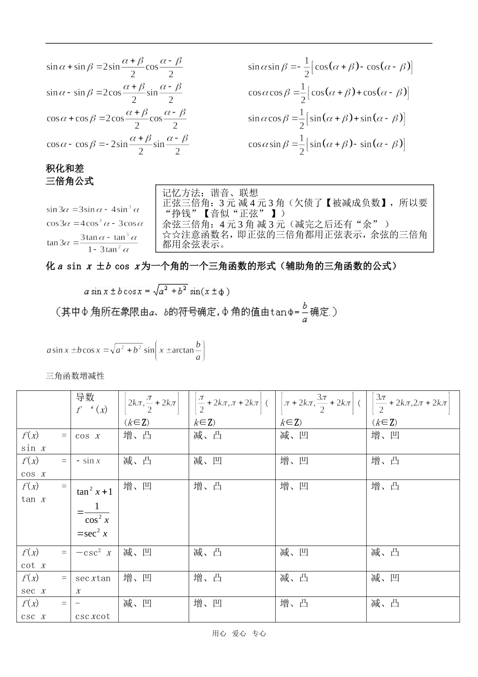 高三数学三角函数公式归纳整理知识点分析人教版_第3页