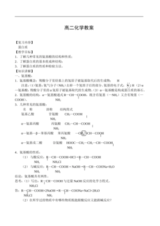 蛋白质新授课教案