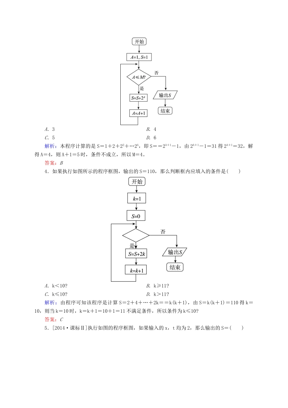 高三数学一轮总复习 第九章 算法、统计、统计案例 9.4 算法初步开卷速查-人教版高三全册数学试题_第2页