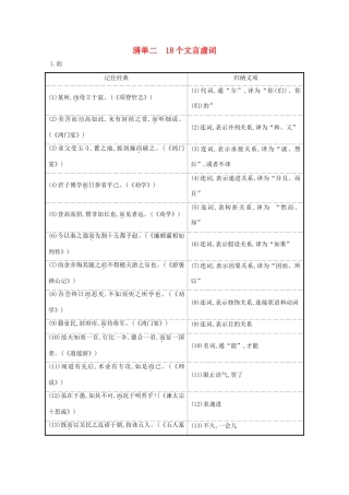 版高考语文一轮复习 清单二 18个文言虚词教案-人教版高三全册语文教案