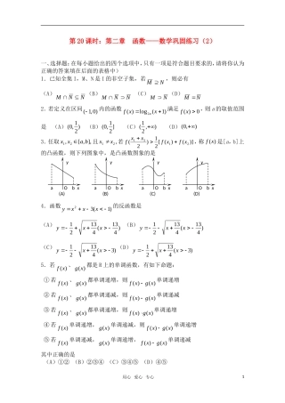 高三数学一轮复习必备 第20课时 第二章 函数-数学巩固练习