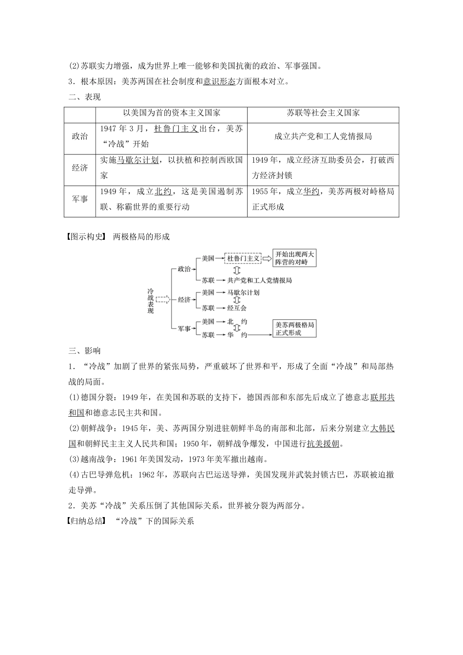 版高考历史大一轮复习 第五单元 复杂多样的当代世界 第15讲 美苏两极对峙局面的形成教案（含解析）岳麓版-岳麓版高三全册历史教案_第2页