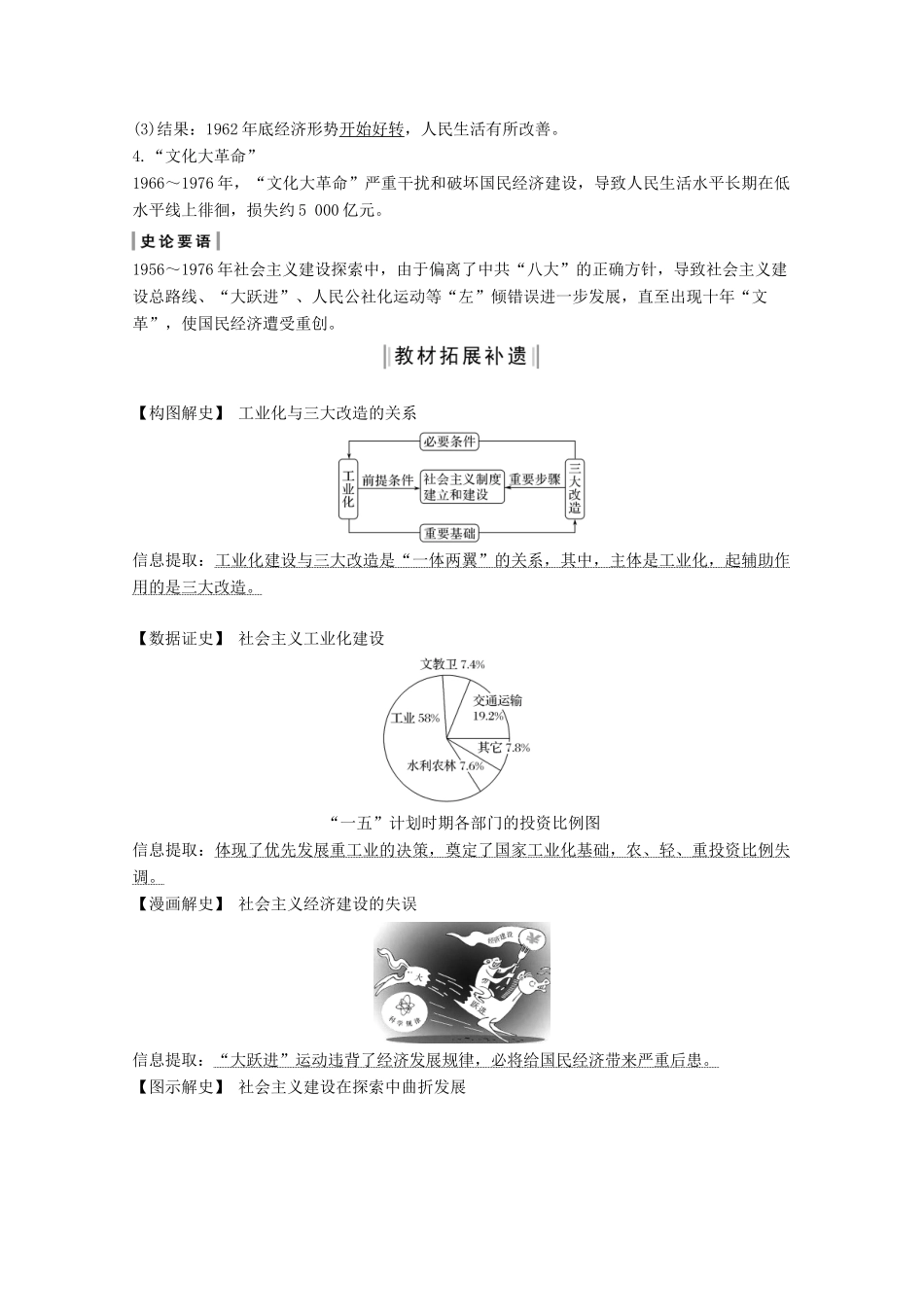 版高考历史一轮总复习 第九单元 中国社会主义建设道路的探索 第25讲 中国社会主义经济建设的曲折发展教案（含解析）岳麓版-岳麓版高三全册历史教案_第3页