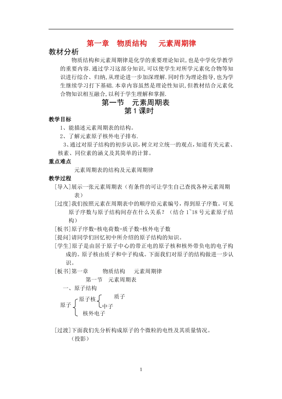 必修2第1章物质结构_第1页