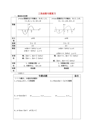高三数学一轮三角函数复习全国通用