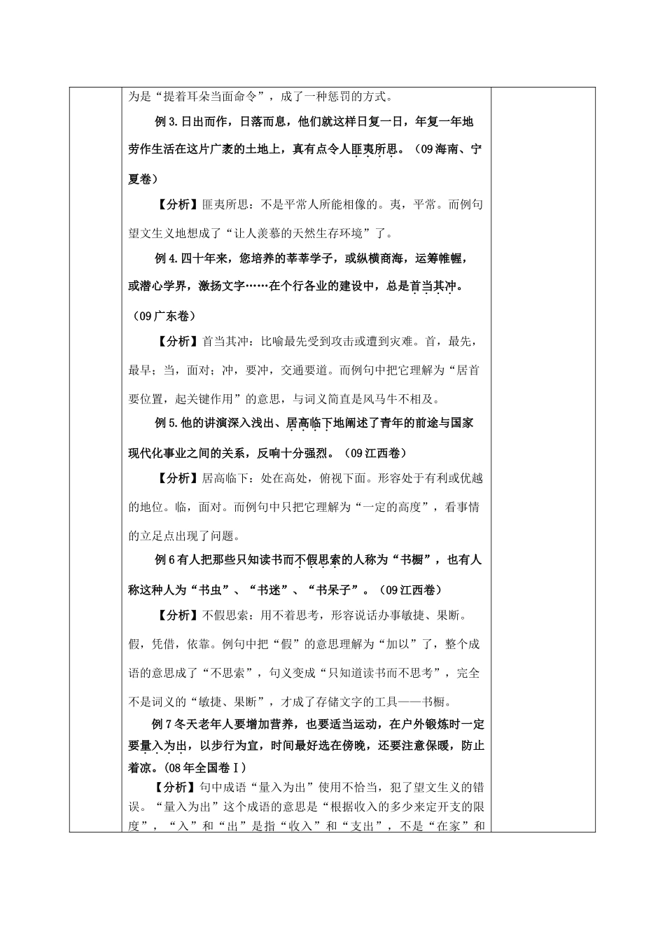 安徽省长丰县高考语文一轮复习 正确使用词语（熟语）教案-人教版高三全册语文教案_第2页