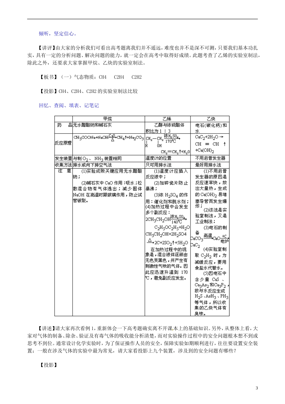安徽省怀远县包集中学高考化学第二轮复习 重要有机物的实验室制法教案_第3页