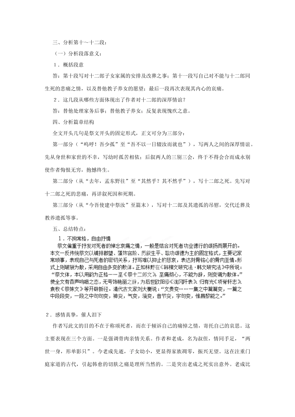 安徽省合肥市第九中学高中语文 第五单元 祭十二郎文教案 新人教版选修《中国古代诗歌散文欣赏》_第3页