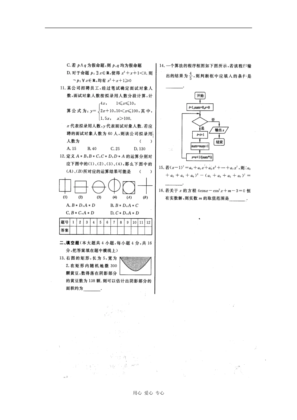 高三数学12套小题限时训练+4套综合练习_第2页