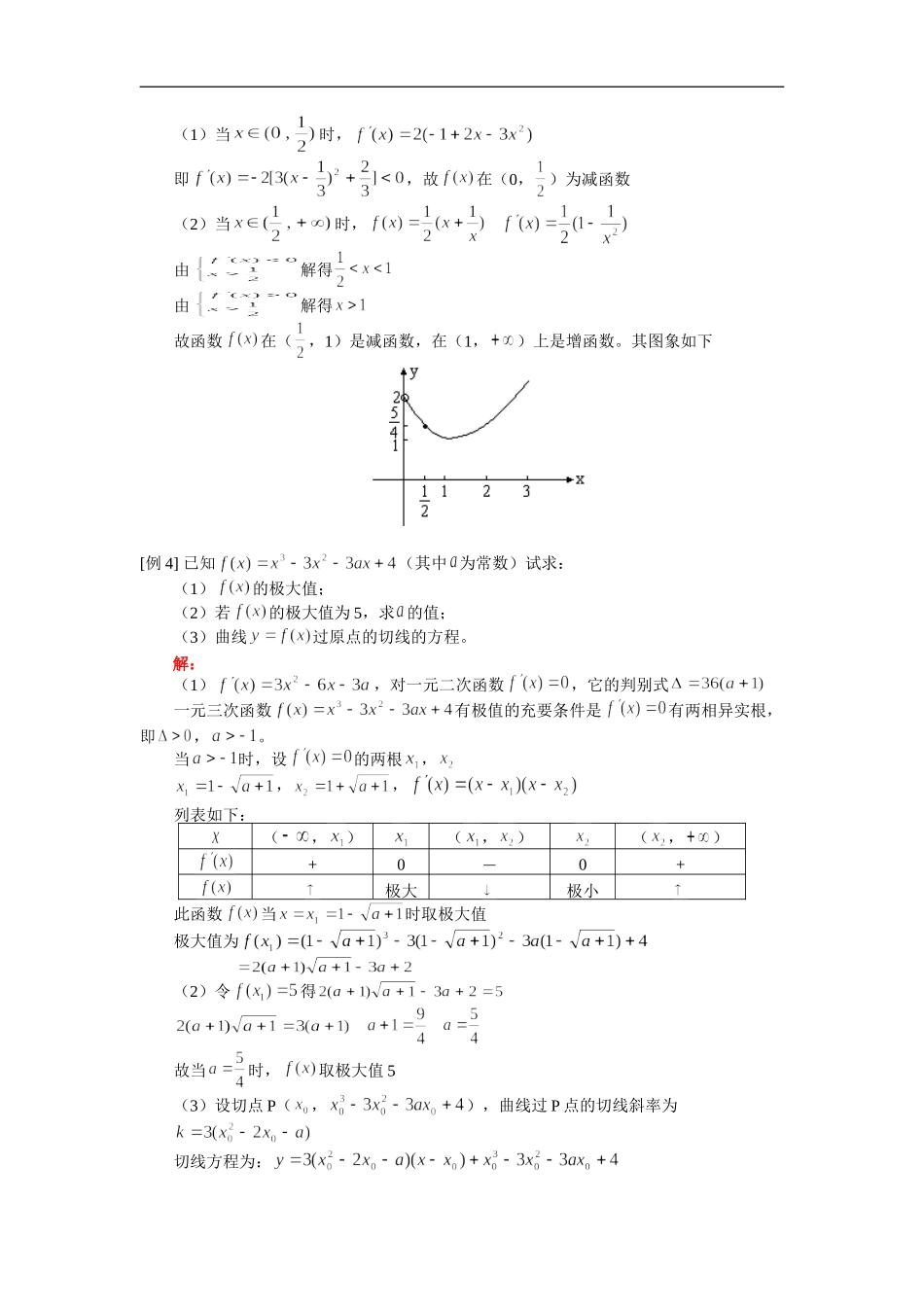 高三数学(文) 导数的应用（一）单调性与极值人教版 知识精讲_第2页