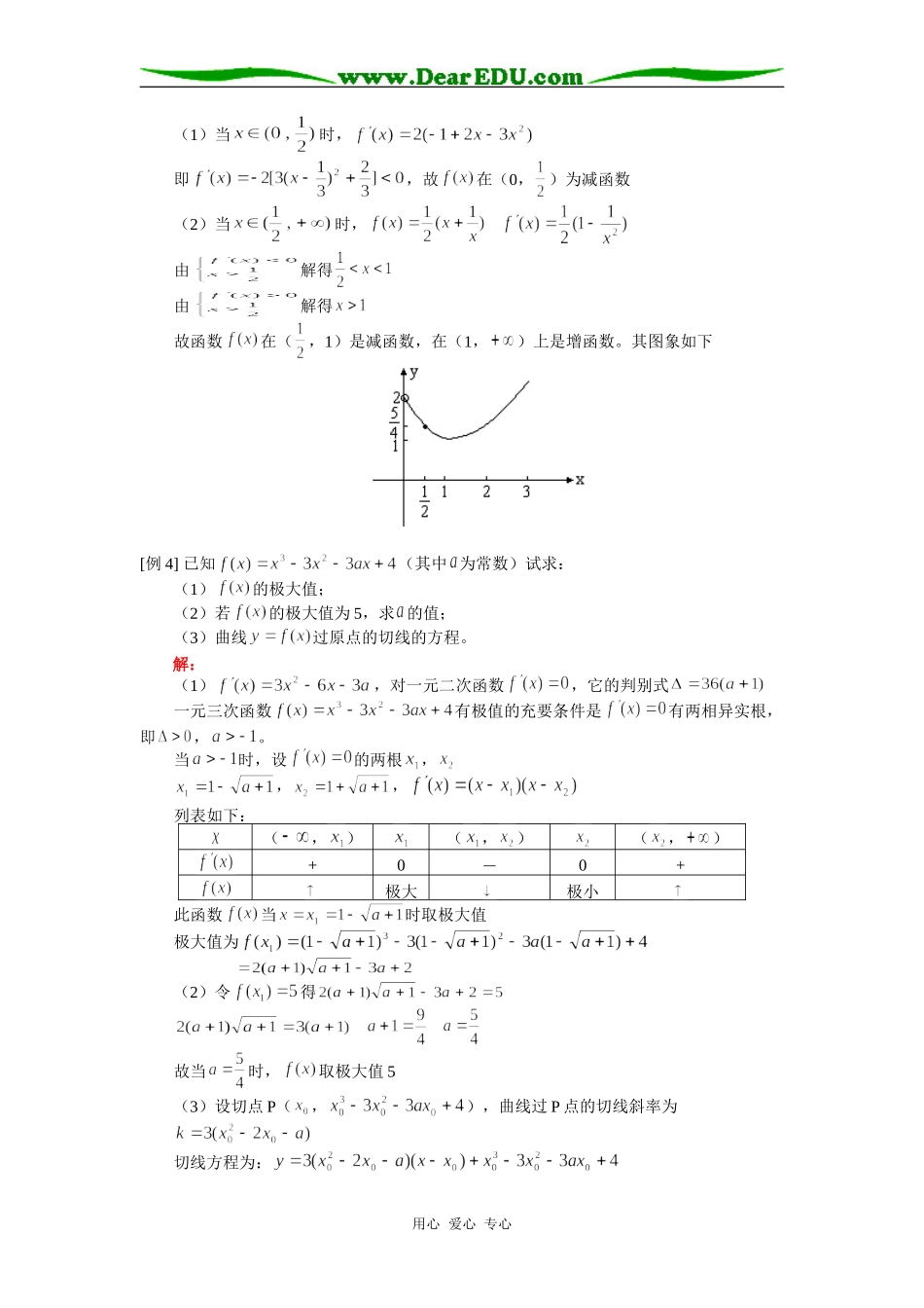 高三数学(文)导数的应用（一）单调性与极值人教版知识精讲_第2页