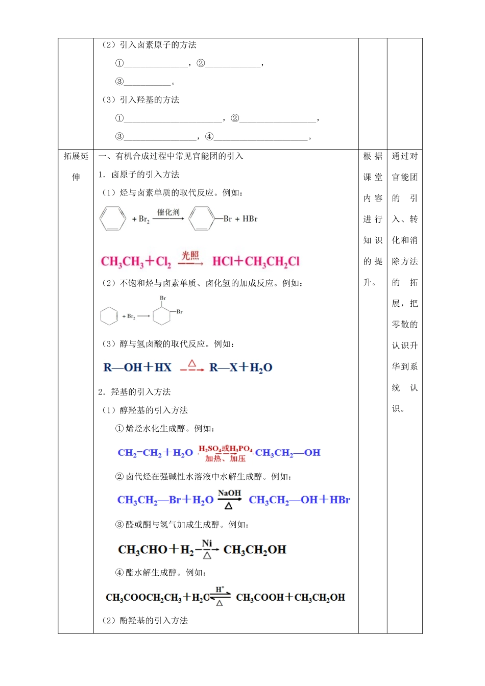 北京市高二化学 3.4.1 有机合成的过程教学设计-人教版高二全册化学教案_第3页