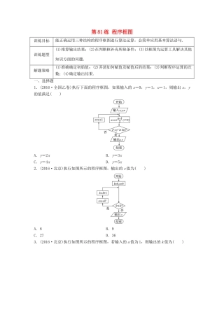 高三数学 第81练 程序框图练习-人教版高三全册数学试题