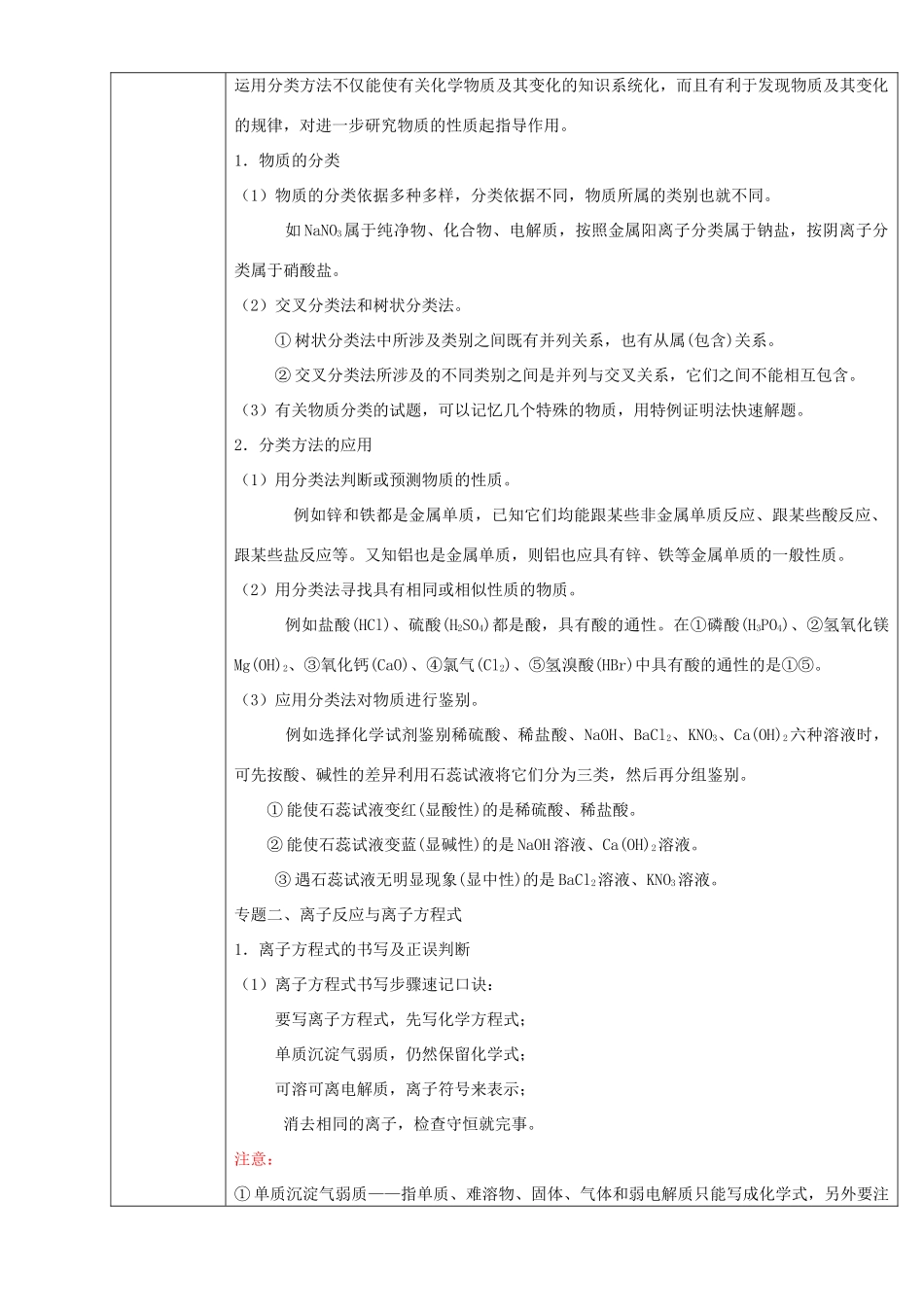 北京市高一化学 第二章 化学物质及变化章末复习（提升篇）教学设计-人教版高一全册化学教案_第2页