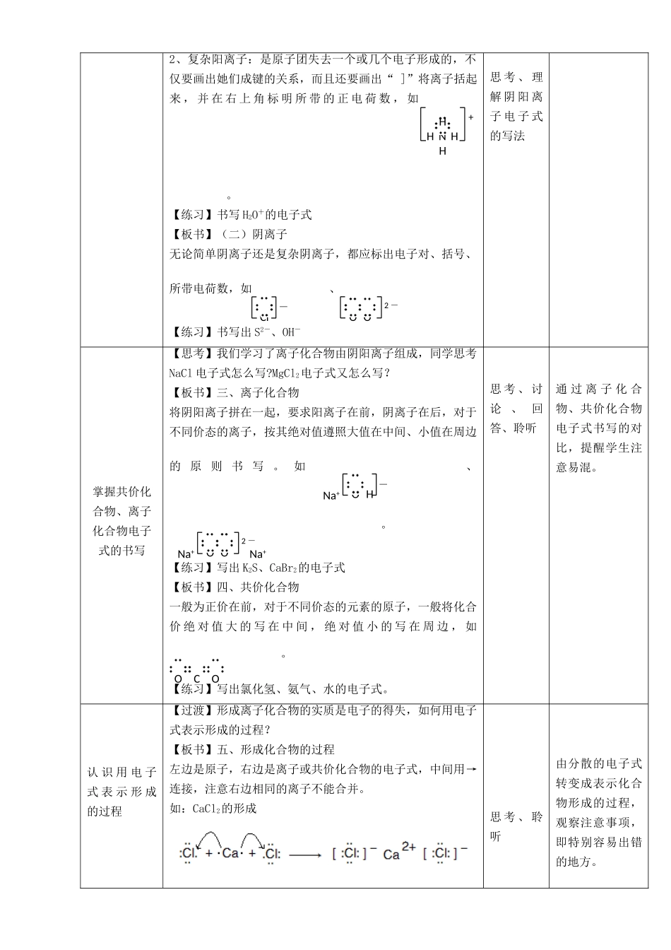 北京市高一化学 1.3.2 专题 电子式的书写及判断教学设计-人教版高一全册化学教案_第3页
