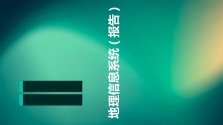 地理信息系统(报告)