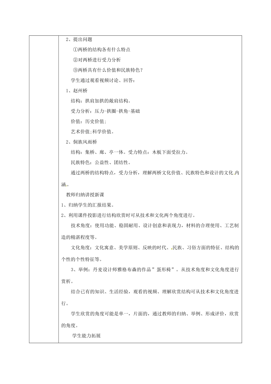 北京市第二十四中学高中通用技术《技术与设计2》2.4《经典结构欣赏》教案 苏教版_第3页