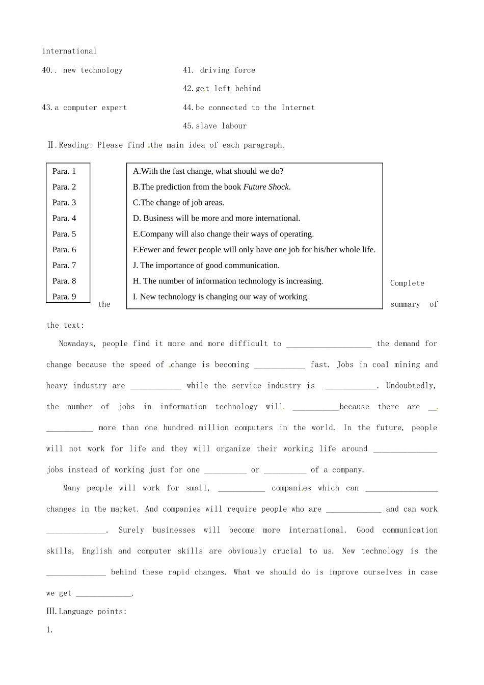 北京市房山区周口店中学高二英语 unit14《lesson4Survival of the Fittest》教案_第2页