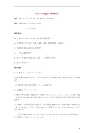 三年级英语上册 Unit6(14)教案 人教版PEP