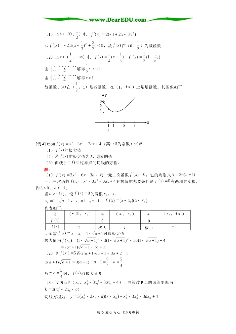 高三数学 导数的应用（一）单调性与极值 知识精讲 人教版_第2页
