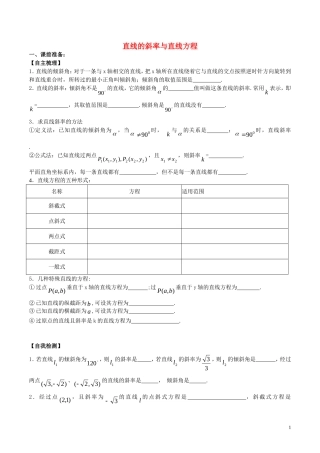 高三数学 名校尖子生培优大专题 直线方程试题 新人教A版-新人教A版高三全册数学试题