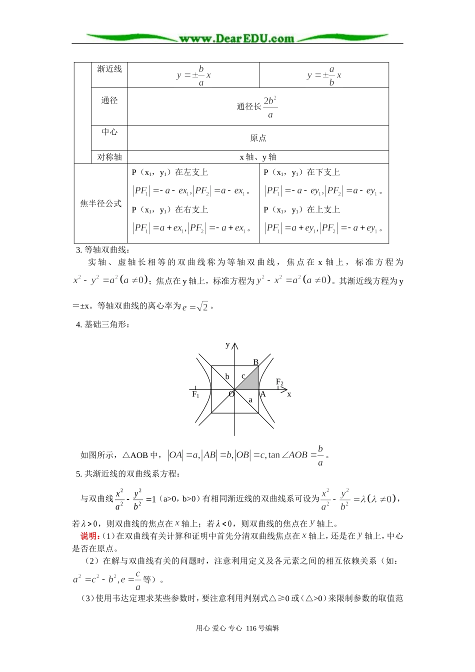 高三数学 双曲线的定义、性质及标准方程 知识精讲_第2页
