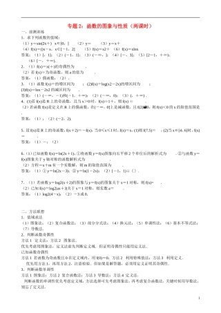 高三数学 专题2 函数的图象与性质练习-人教版高三全册数学试题