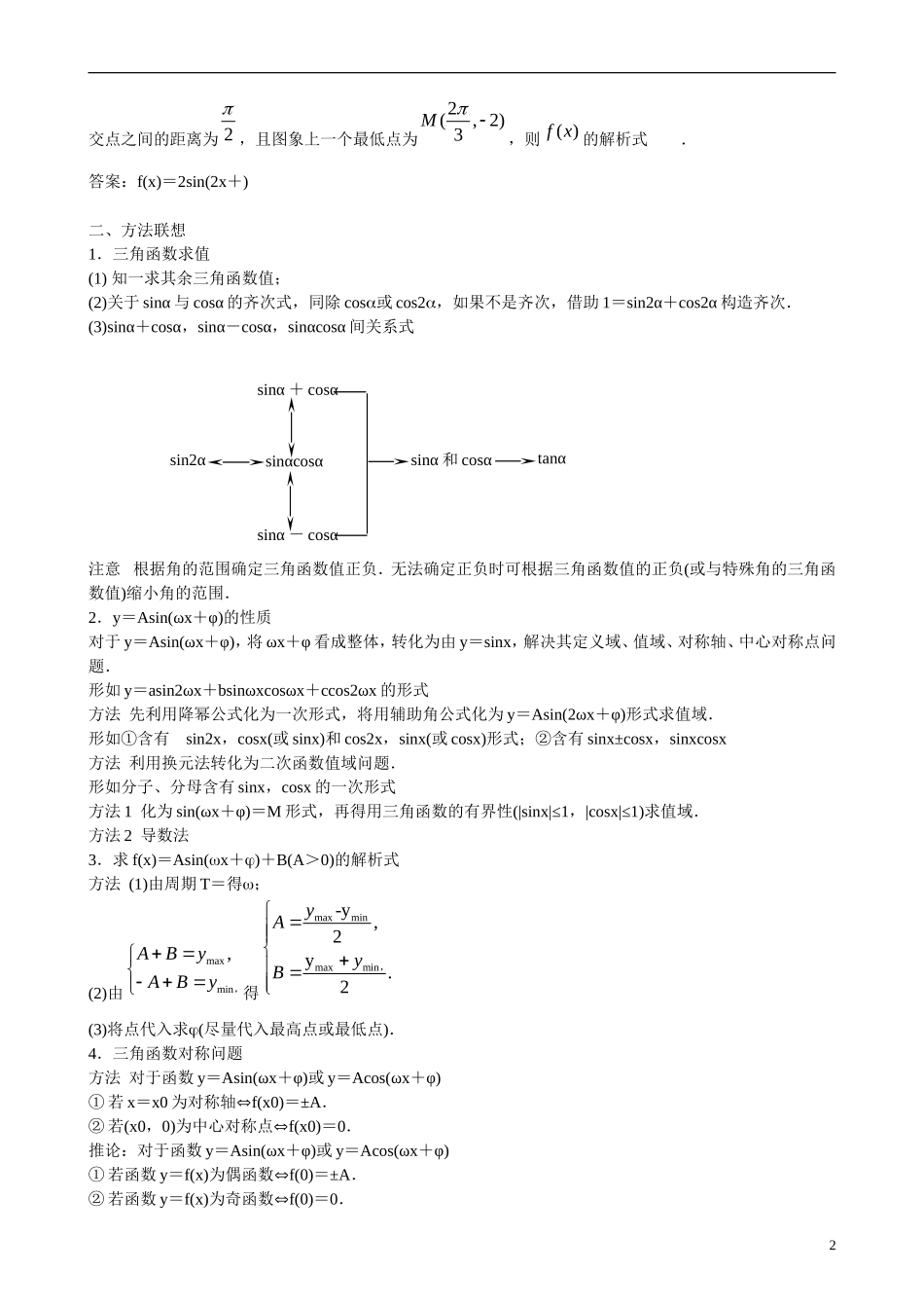 高三数学 专题5 三角函数的图象与性质练习-人教版高三全册数学试题_第2页