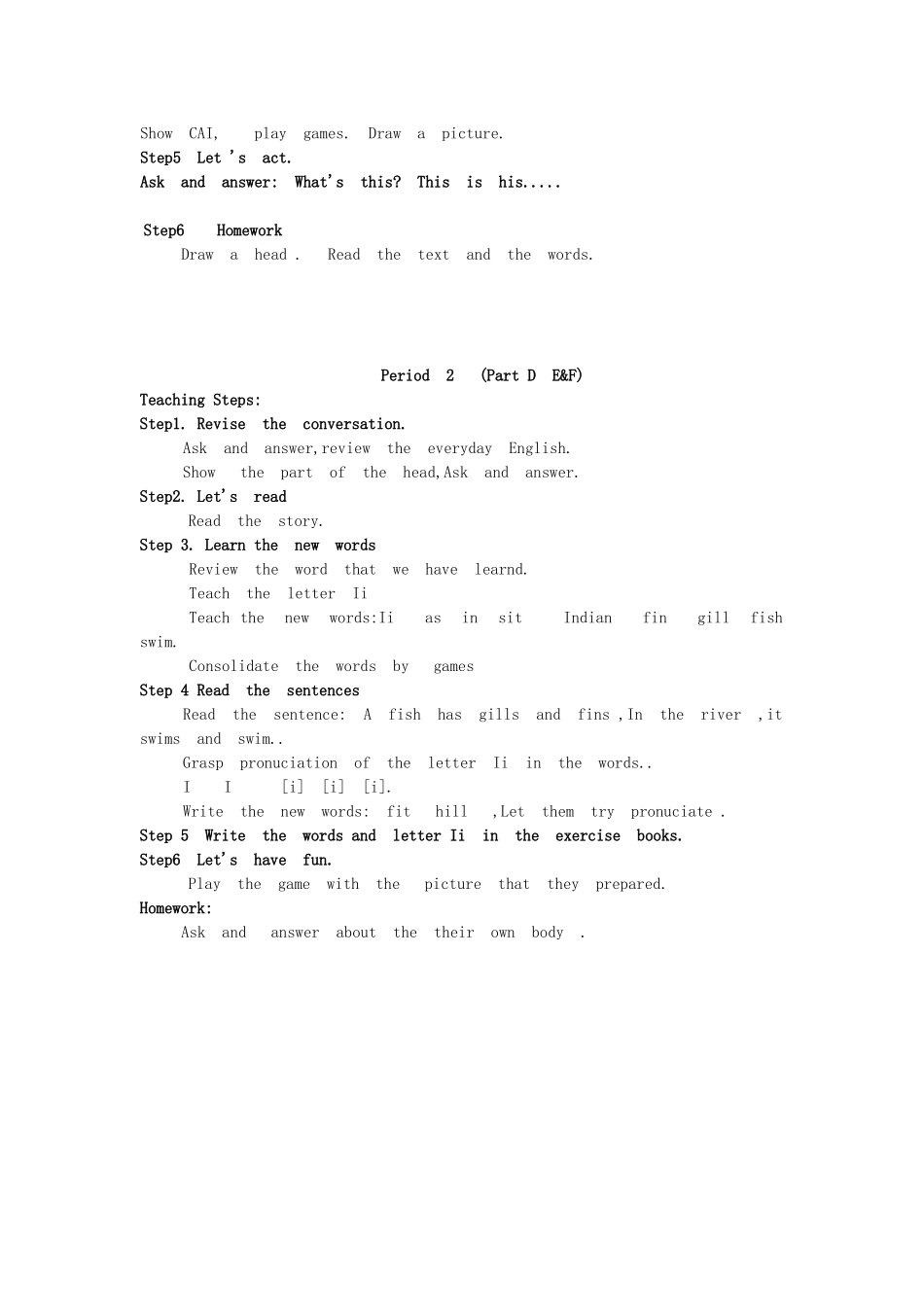 三年级英语上册 Unit 9 This is a nose教案1 湘少版-湘少版小学三年级上册英语教案_第2页