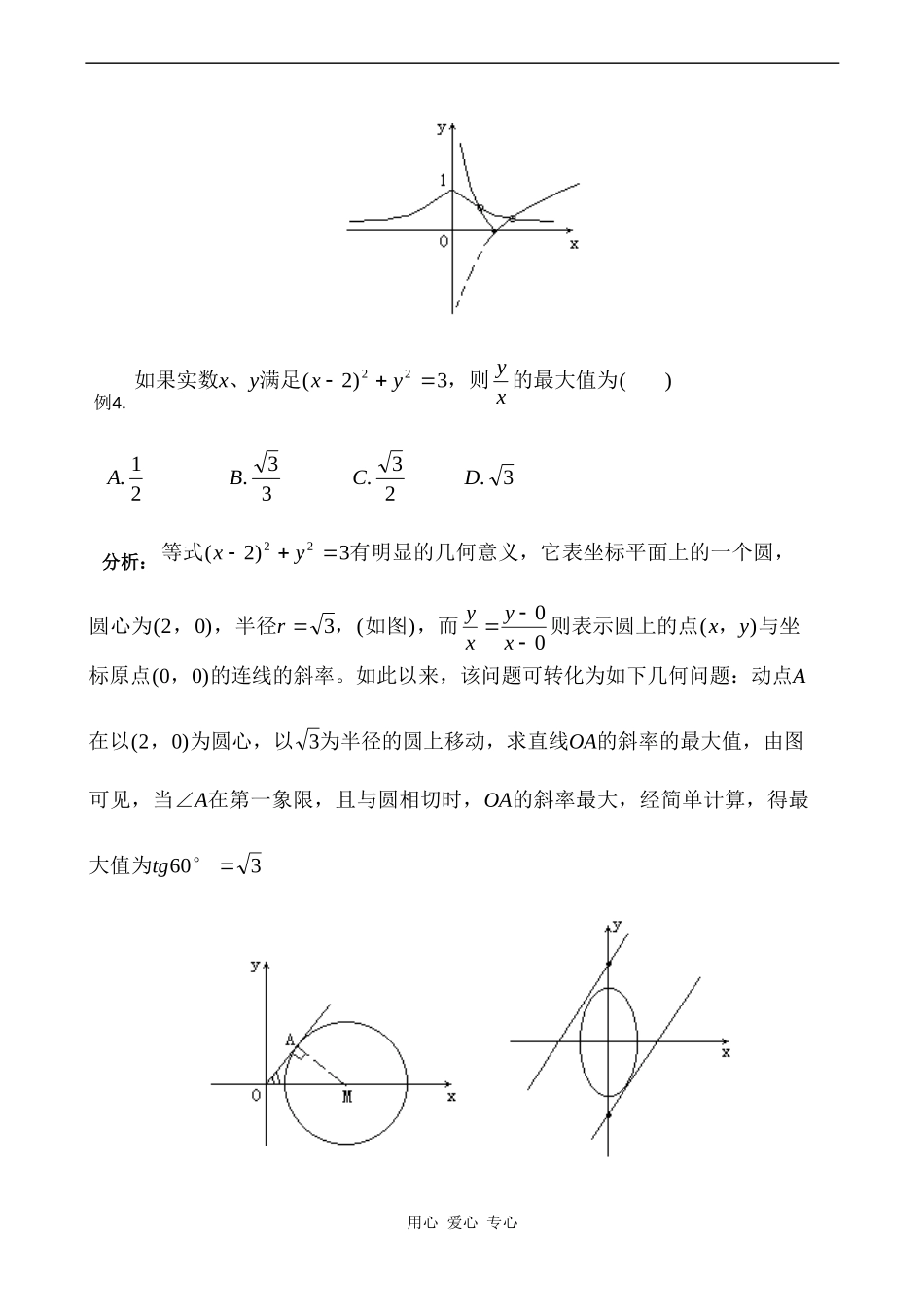 高三数专题复习第二轮第5讲  数形结合思想在解题中的应用_第3页