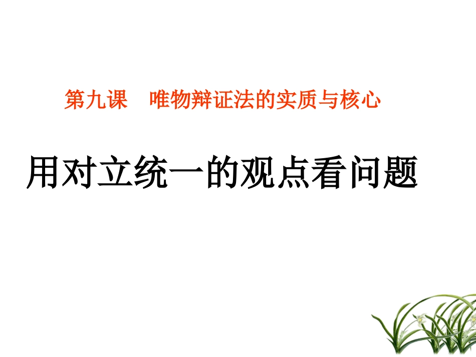 高三政治用对立统一的观点看问题课件_第1页