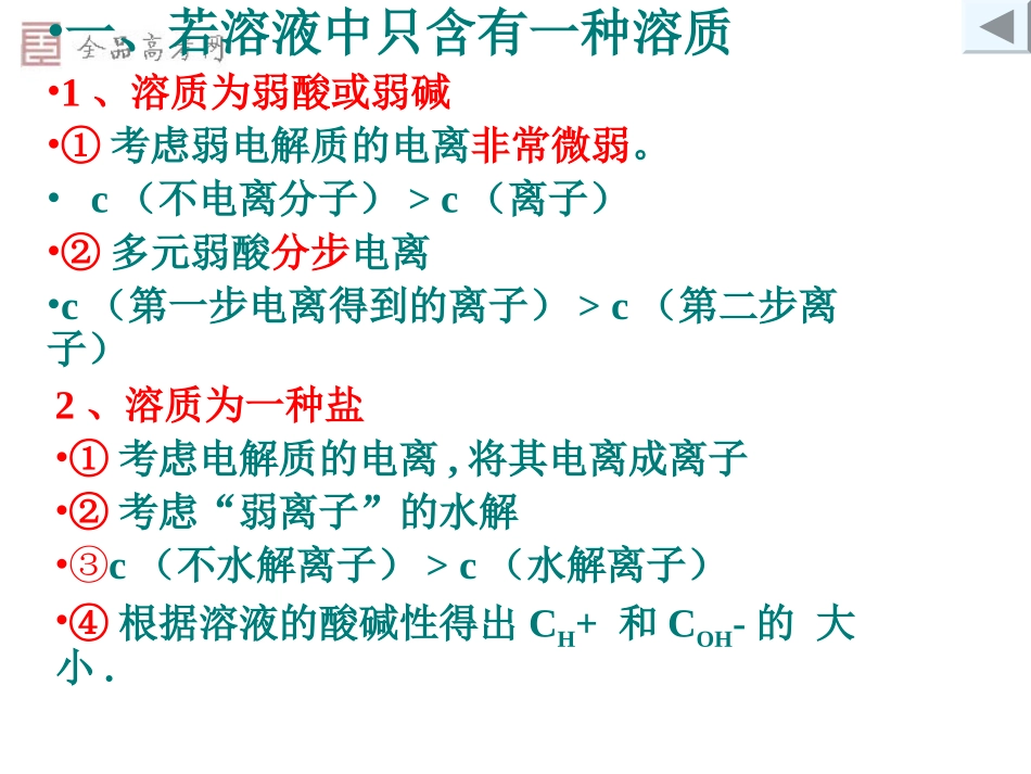 高三化学离子浓度大小比较课件_第3页