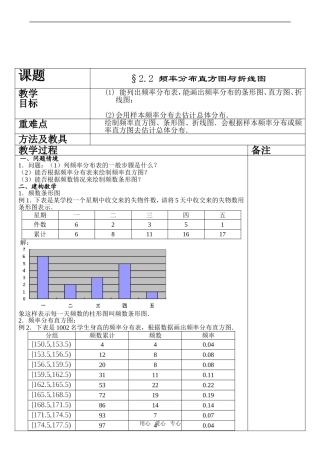 高一数学 频率分布直方图与折线图必修3