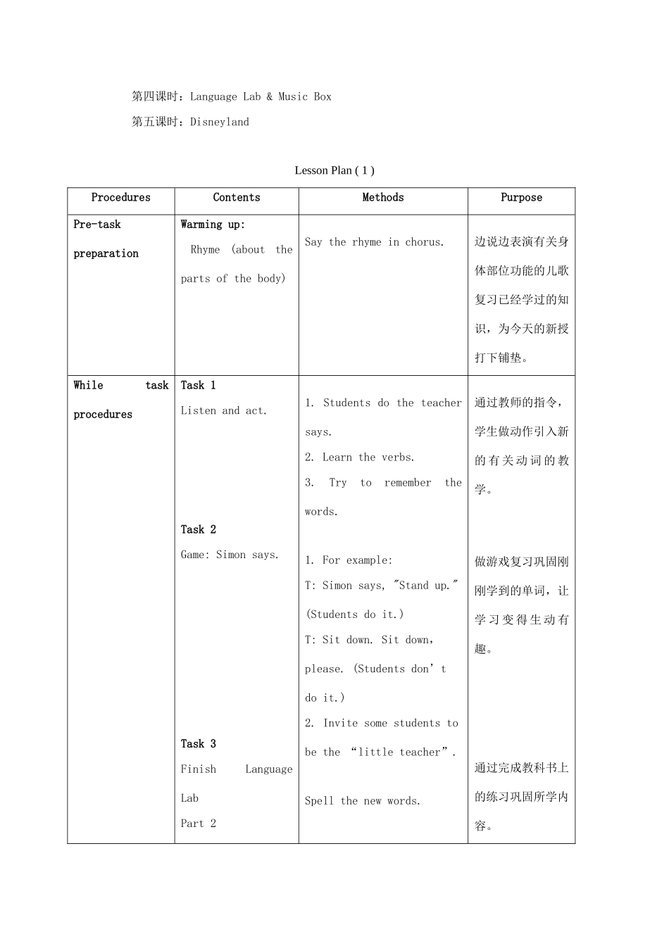 三年级英语上册 Unit 6 Period 1-2教案 上海新世纪版_第3页