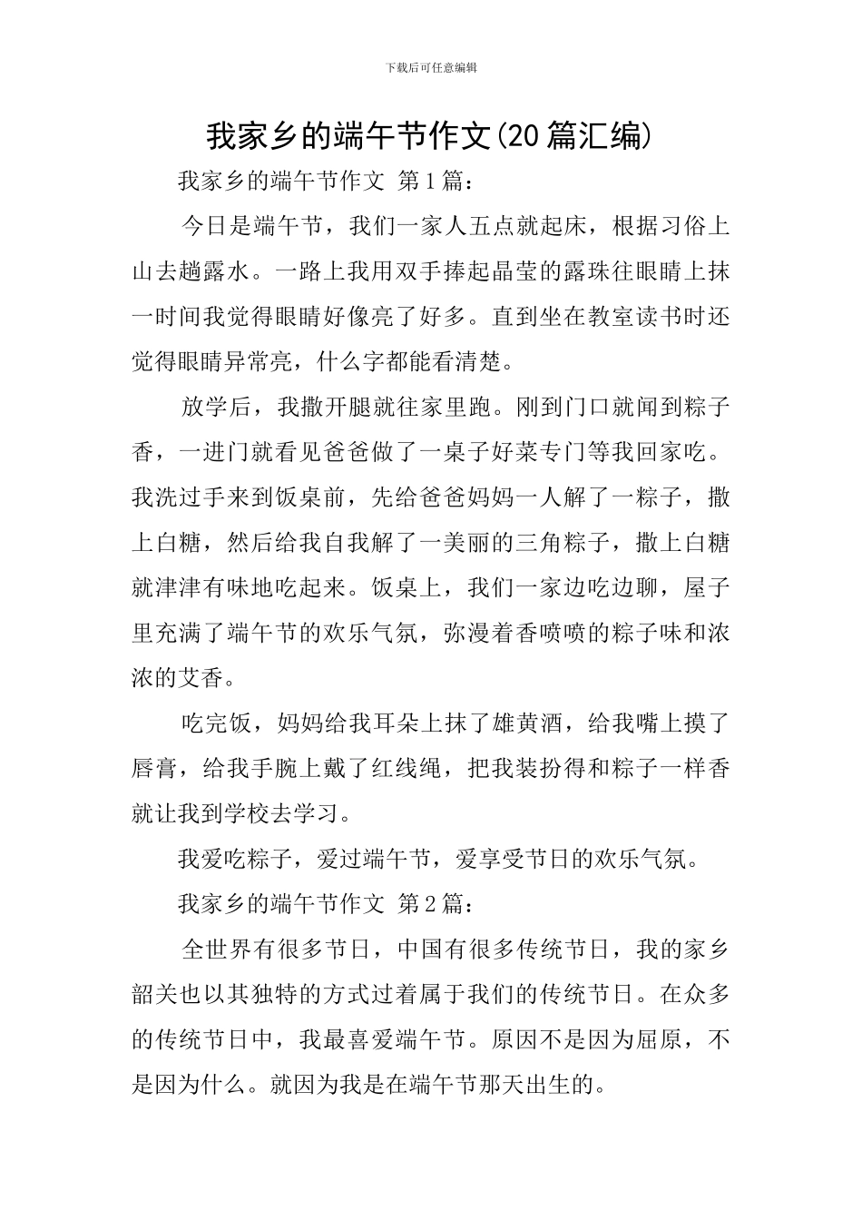 我家乡的端午节作文_第1页