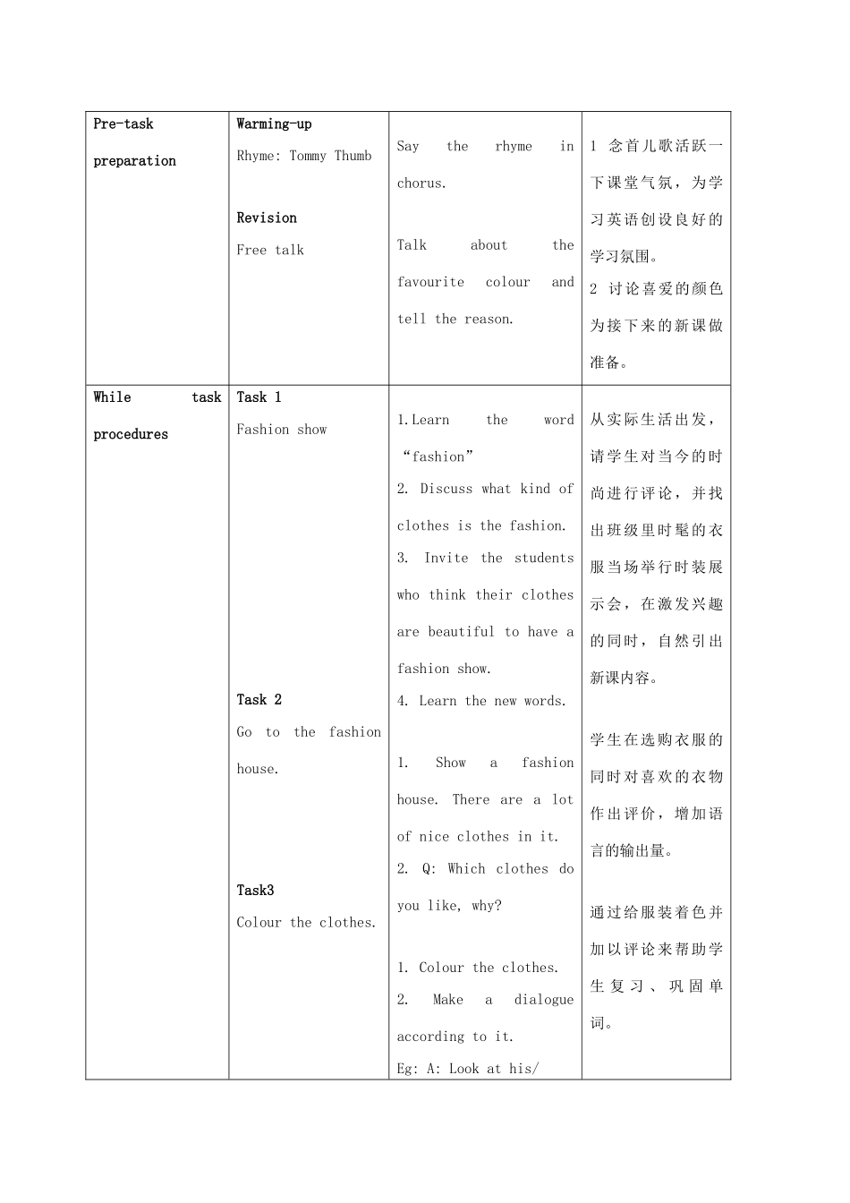 三年级英语上册 Unit 4 Period 1-2教案 上海新世纪版_第3页