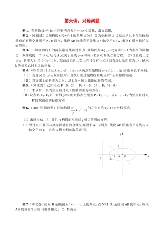 辅导讲座数学六讲：对称问题