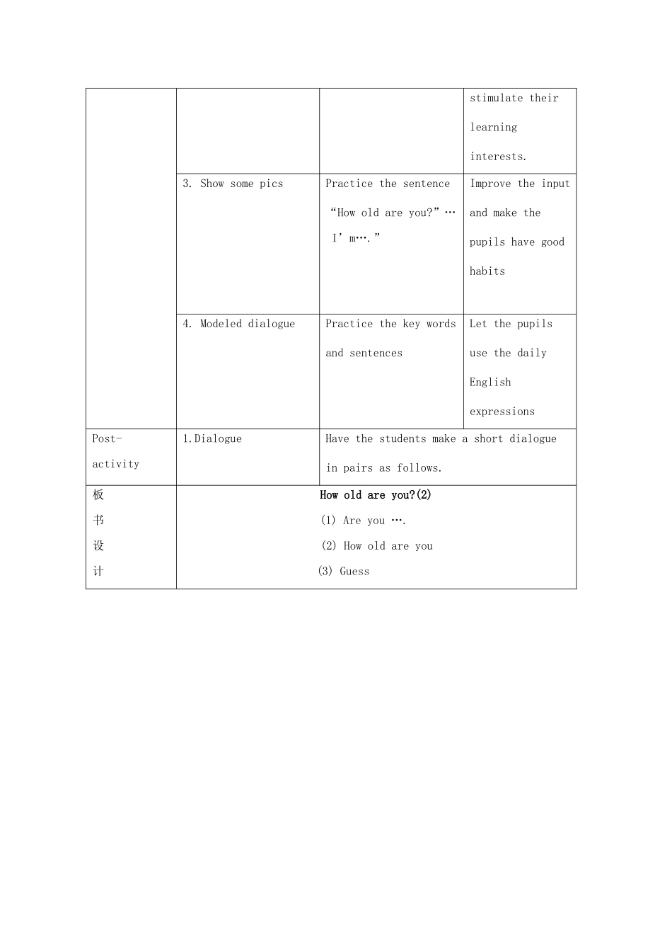 三年级英语上册 Unit 3 How old are you教案 沪教牛津版-沪教牛津版小学三年级上册英语教案_第2页