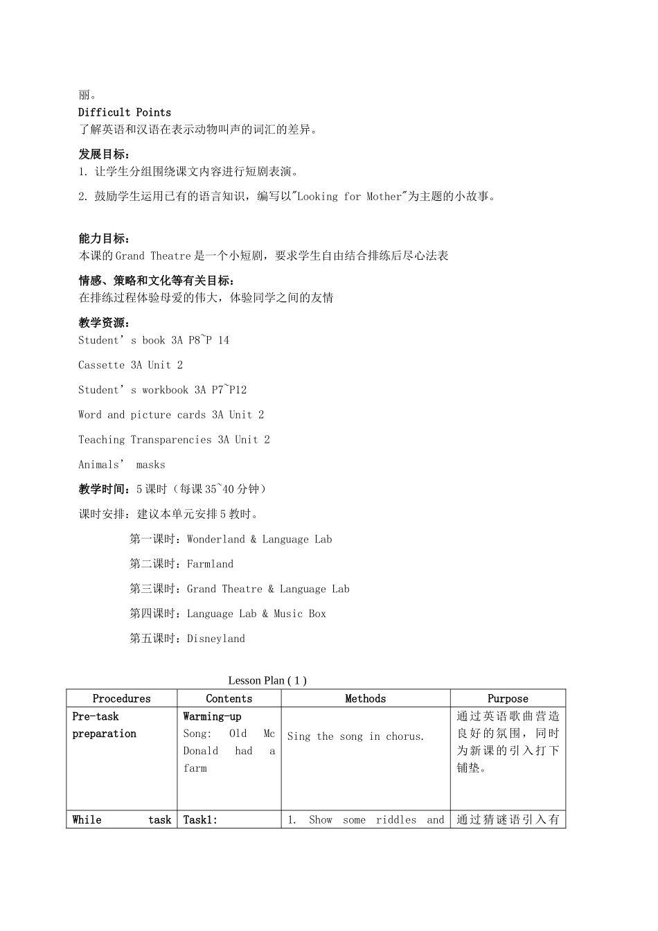 三年级英语上册 Unit 2 Period 1-2教案 上海新世纪版_第2页