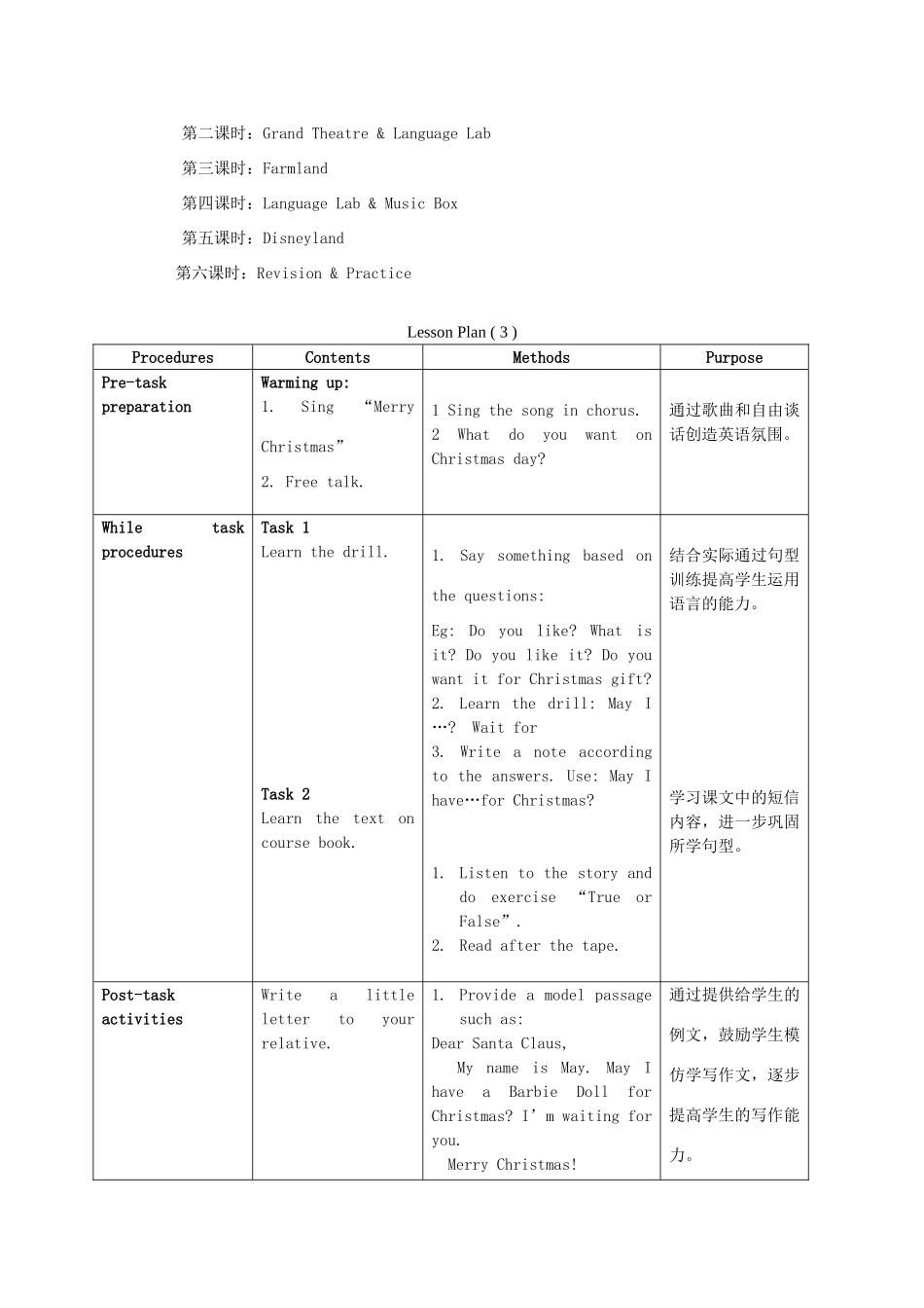 三年级英语上册 Unit 10 Period 3-5教案 上海新世纪版_第3页
