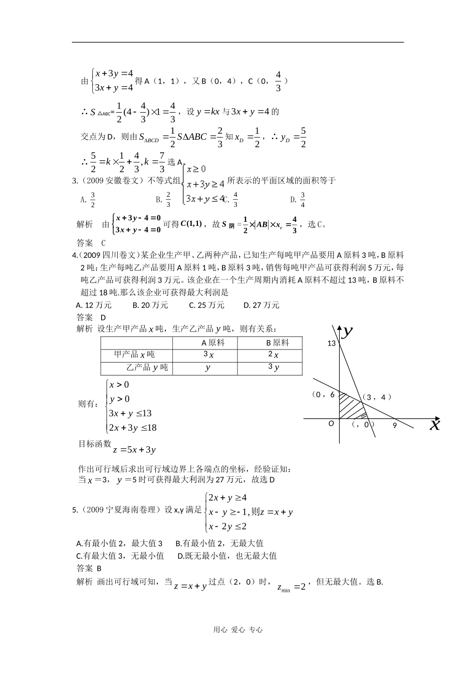 第七章  第三节  不等式组与简单的线性规划（09年9月最新更新）_第2页