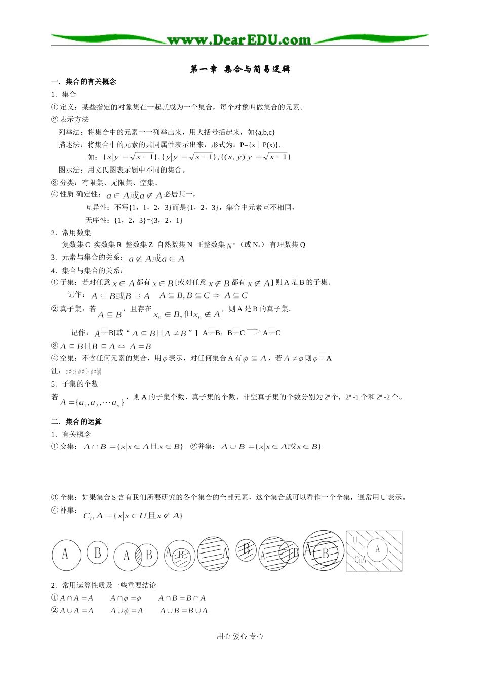第一章  集合与简易逻辑_第1页