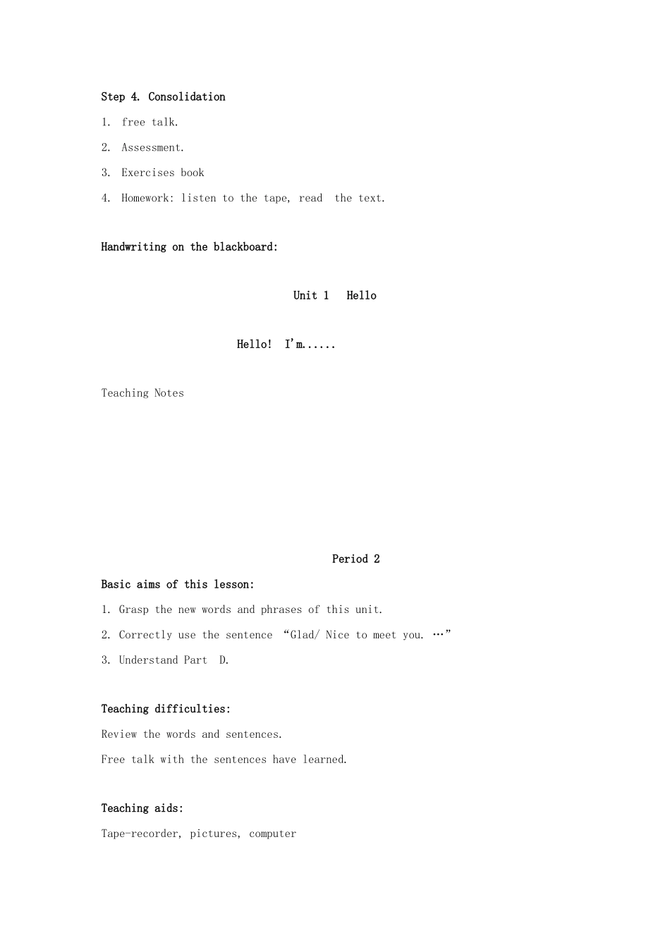 三年级英语上册 Unit 1 Hello教案 湘少版-湘少版小学三年级上册英语教案_第3页