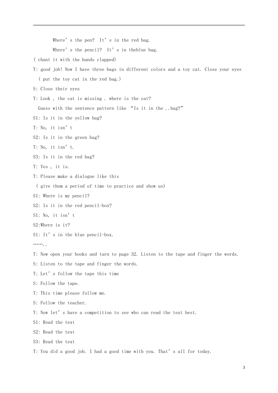 三年级英语上册 Module8 unit2教案 外研版_第3页