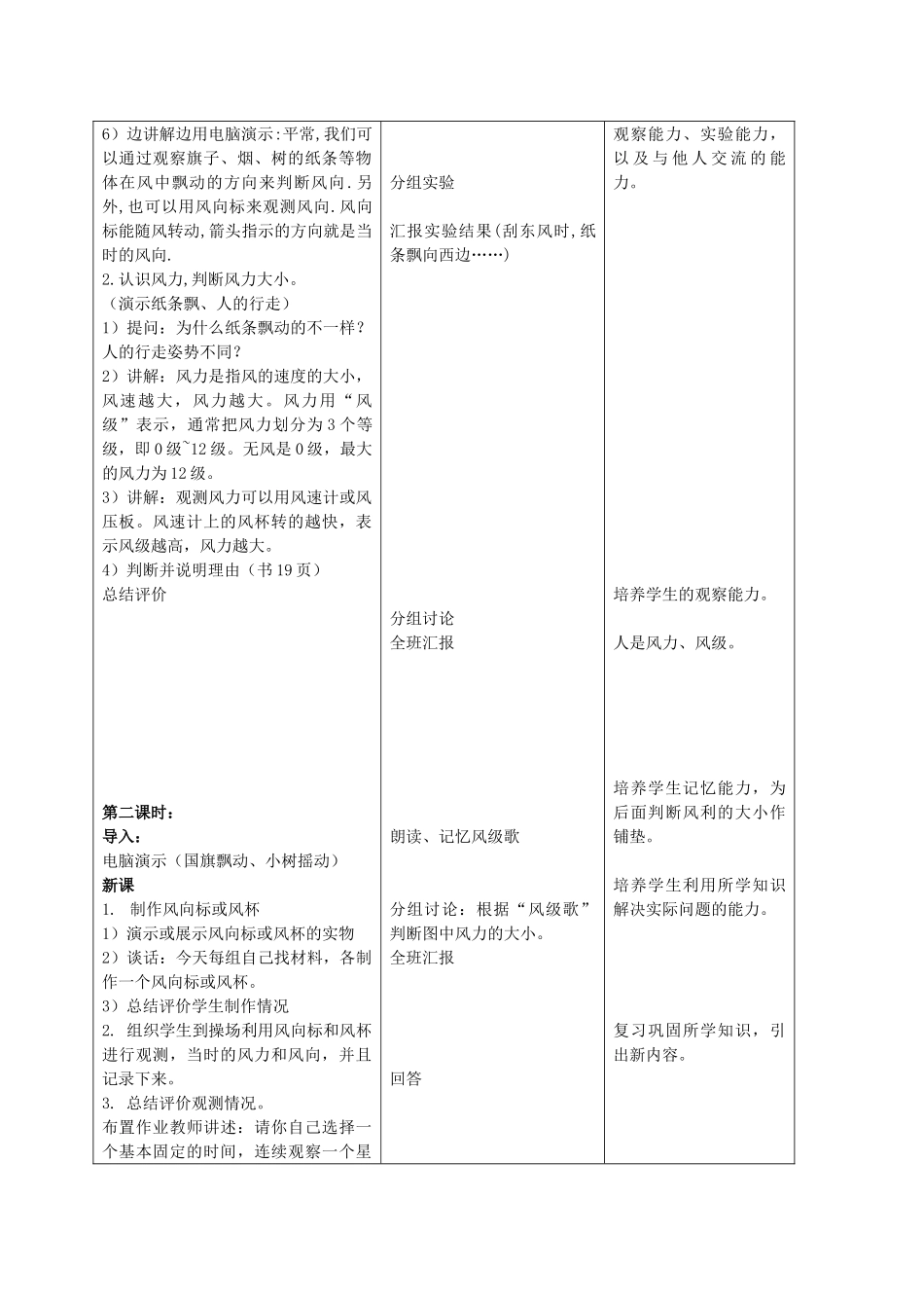 三年级科学下册 风的观测教案 首师大版_第2页