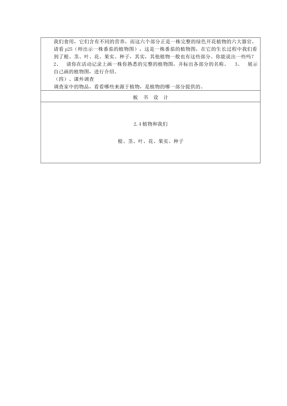 三年级科学下册 第二单元 植物的一生 4 植物和我们教案 苏教版-苏教版小学三年级下册自然科学教案_第2页