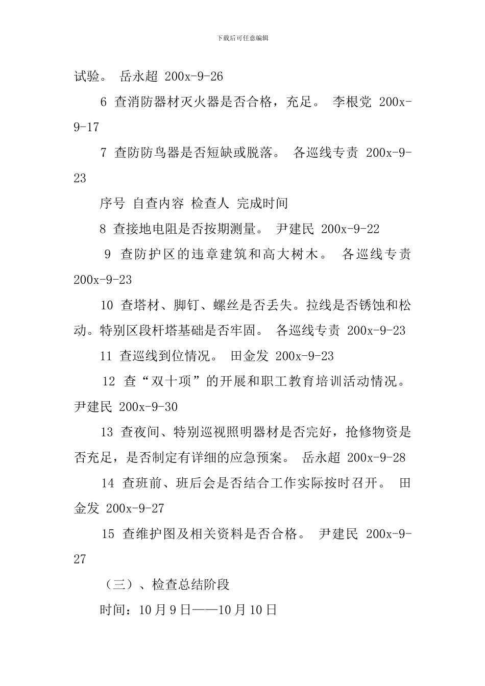 兴平保线站秋季安全大检查工作计划_第3页
