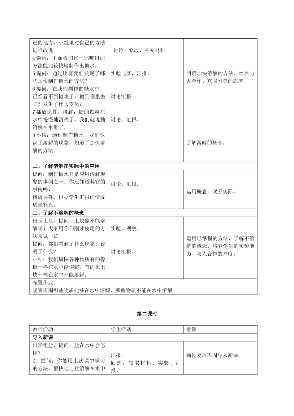 三年级科学下册 水能溶解一些物质教案 首师大版_第2页